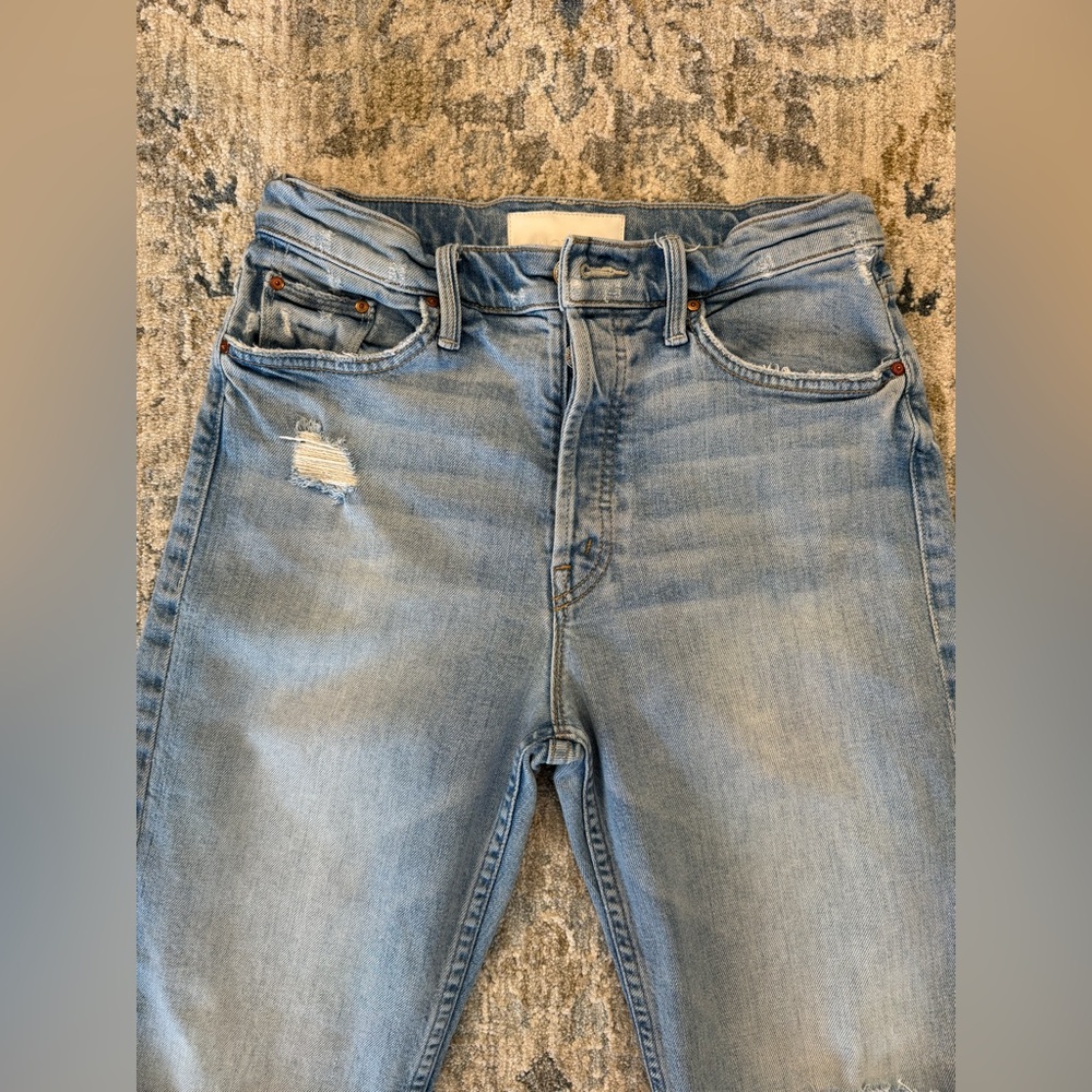 MOTHER Superior The Tomcat High-Rise Straight Distressed Jeans in The Confession - Picture 14 of 14
